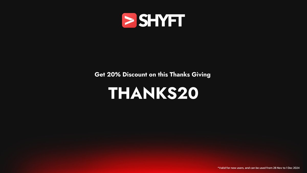 Thankyou <a href="/solana/">Solana</a> for changing many lives and taking blockchain innovation to next level.
This Thanksgiving, it's our turn to give back! 🎉 
We're giving away 20% discount to all new Shyft users building on Solana. 
Cheers! 🥂