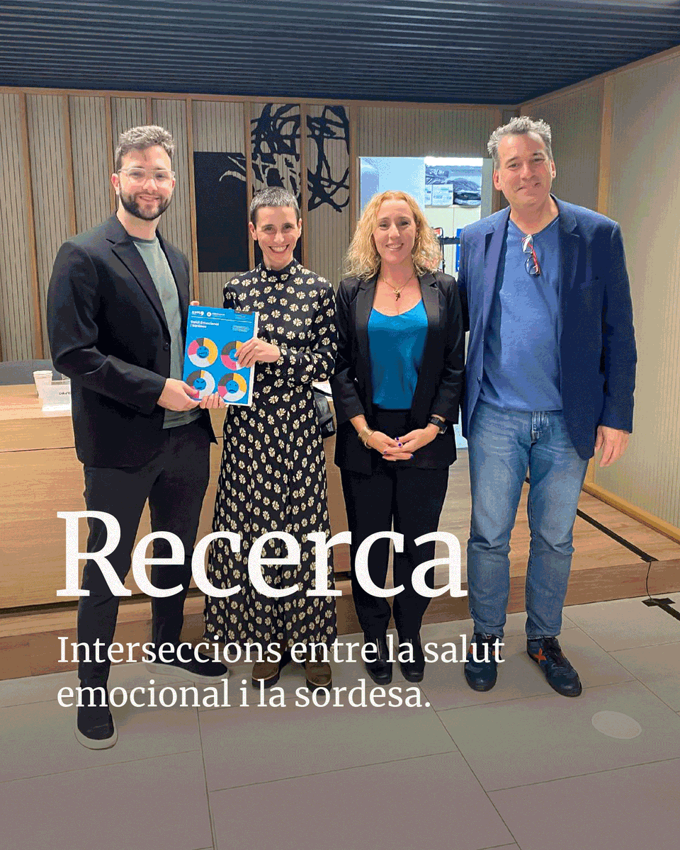 federacioacapps's tweet photo. 🩷 Presentació de la recerca "Salut Emocional i Sordesa" d'#ACAPPS i @copc_cat, al #COPC.
A la foto: Robert Saura, Dolores Liria, Ariadna Cardelús i David Prujà.
🏃 El 4/12 en farem una altra a la seu d'ACAPPS i retransmesa en línia.
Inscripció:
https://t.co/UOPZmNBJWk
#salut https://t.co/oXhrtMNGJV