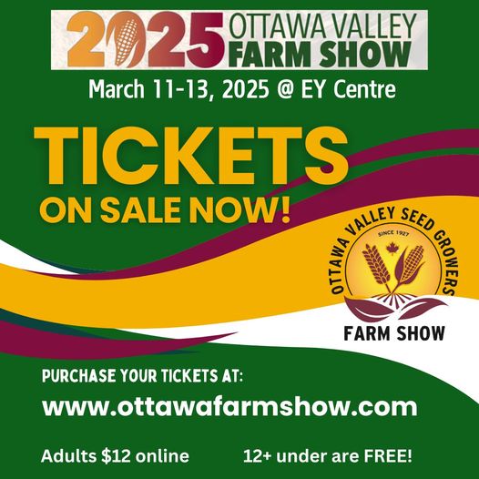 The perfect gift for that "hard to buy for" farmer!  

Tickets for #OVFS25 are on sale now.  Find them at ottawafarmshow.com