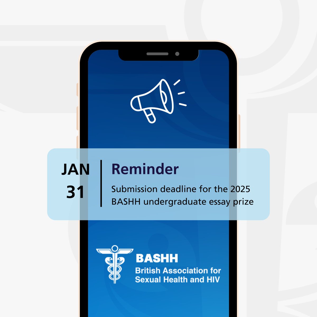 ⏰Reminder for all students - you have until Friday 31st January to submit your entry for the 2025 BASHH undergraduate essay prize. 

Check out our submission guidance for a detailed overview of what your submission should include: bit.ly/4dBIc7e