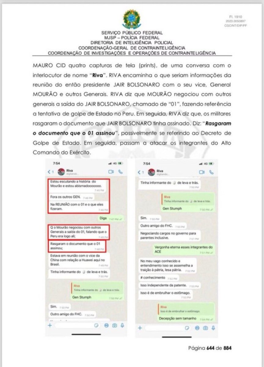 meioindep's tweet photo. 🚨VEJA: Relatório da PF tem print de conversa entre militares dizendo que Mourão negociou a saída de Bolsonaro https://t.co/dRFl0ONlKb