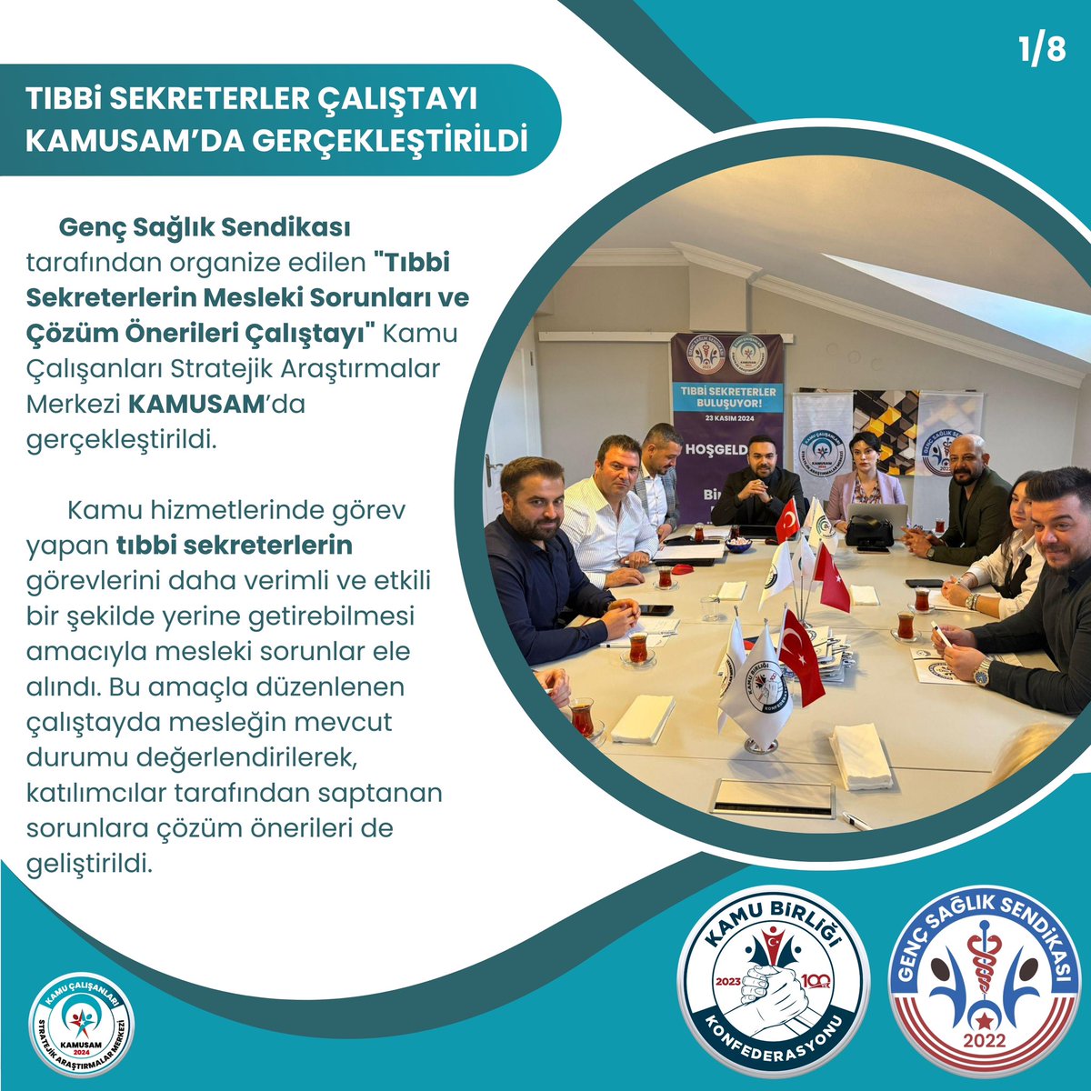 gencsagliksend's tweet photo. Tıbbi sekreterlik branşı, sağlık hizmetlerinin etkin, düzenli ve kaliteli bir şekilde yürütülmesinde kritik bir rol oynamaktadır. Bu çalıştay, tıbbi sekreterlerin mesleki bilgi ve becerilerini geliştirmek, karşılaşılan sorunları tespit etmek ve çözüm önerileri sunmak amacıyla düzenlenmiştir.

 Çalıştayımız, mesleğin sorunlarını ele alarak önemli çözüm önerileri sunmuş ve meslektaşlar arasında iş birliği için güçlü bir temel oluşturmuştur. Bu çalıştayın sonuçlarının sağlık sektörüne ve meslek standartlarına olumlu katkı sağlamasını bekliyoruz.

🌐https://t.co/GTb7IJw86K
☎444 9 365

#29kasımtıbbisekreterlergünü 
#TıbbiSekreterlerGünü