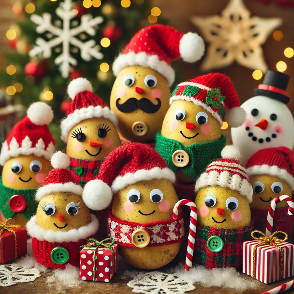🥔 Weihnachtskartoffelmännchen: eine lustige und kreative Bastelidee für die Adventszeit! 🎅 ✨

Materialien:
▪️ Kartoffeln (festkochend) 
▪️ Zahnstocher
▪️ Filz o. Bastelpapier für Mützen, Schals
▪️ Pfeifenreiniger für Arme
▪️ Wackelaugen, Perlen
▪️ Stifte 
▪️ Pompons 
▪️ Kleber