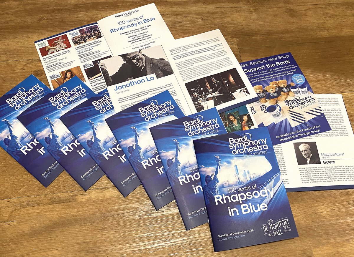 Hot off the press - our programmes for Sunday's concert have just arrived. Don't forget to pick yours up in the foyer <a href="/demontforthall/">De Montfort Hall</a>!

#concertprogrammes #concert #leicester #demontforthall #rhapsodyinblue