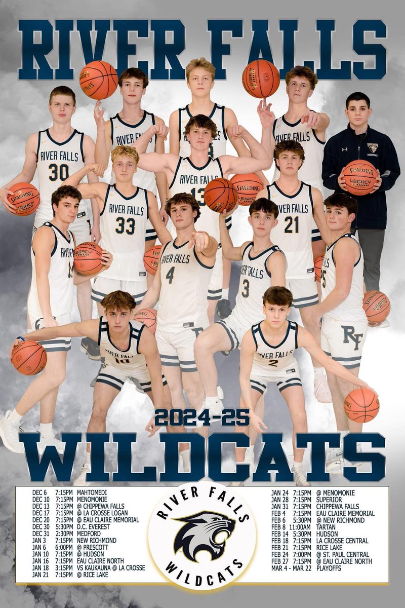 Introducing the 2024-2025 River Falls Wildcats. Excited to start our journey on December 6th at The Cat’s Den.

Thanks to Monica Weick for the great work on this year’s schedule poster!
