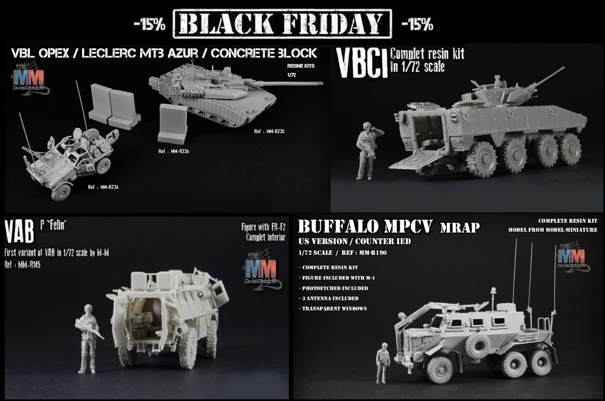 model_miniature's tweet photo. BLACK FRIDAY sur MODEL-MINIATURE, https://t.co/Irec2GLupo : -15% sur tout le site jusqu'au 30 novembre inclus avec ce code: BLACK-FRIDAY
https://t.co/vo0N1LYJKY
#military #nexter #army #frencharmy #armee #miniature #tank #arquus #VAB #IDF #braillescale #IDF #tsahal #Namer https://t.co/y6rSbTzOt2