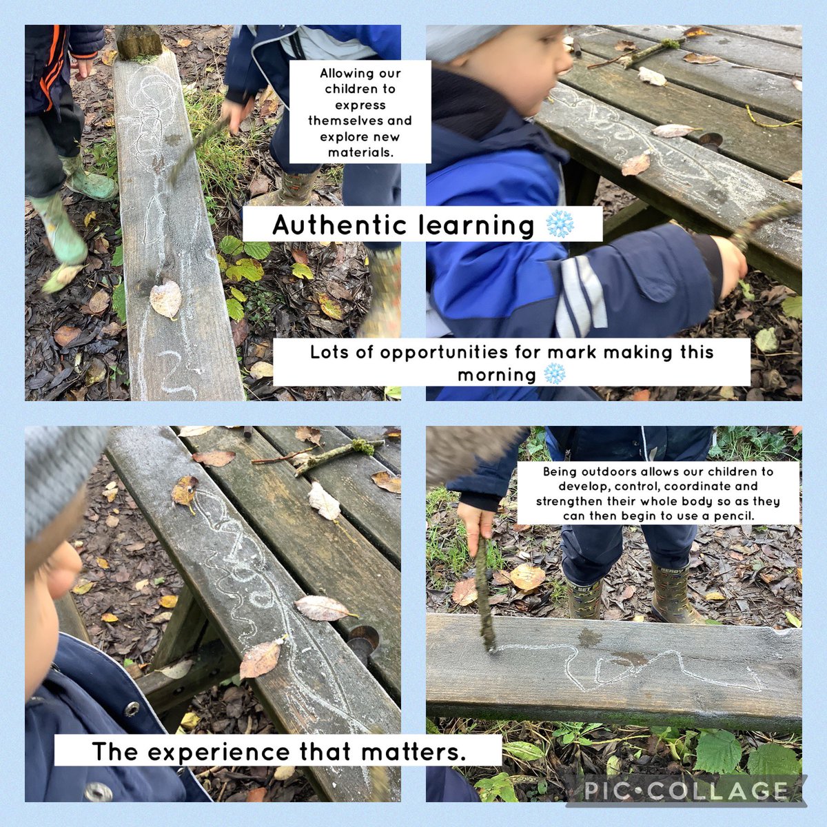 Nursery loved exploring in our garden this morning.We noticed that everything had been covered in frost and we embraced the moment. It was a wonderful opportunity to talk about the marks the children were making and to notice,celebrate the change in the weather❄️ #play #childled