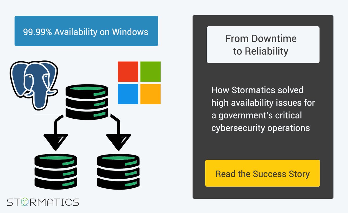 pg_umair's tweet image. Downtime & data loss? Not on your watch.
Learn how Stormatics built a PostgreSQL cluster with high availability & automated backups on Windows.
Perfect for DevOps pros & database engineers.
Read the case study: resources.stormatics.tech/ha-with-postgr…
#PostgreSQL #DevOps #DatabaseReliability