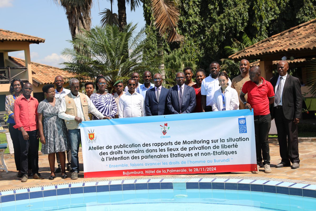 PNUDBurundi's tweet image. Atelier de présentation ce 28 novembre par @CNIDH_Bdi avec l’appui du #PNUD #Burundi des rapports de monitoring sur la situation des droits humains dans les lieux de privation de liberté à l’intention des partenaires étatiques et non étatiques #ODD16
