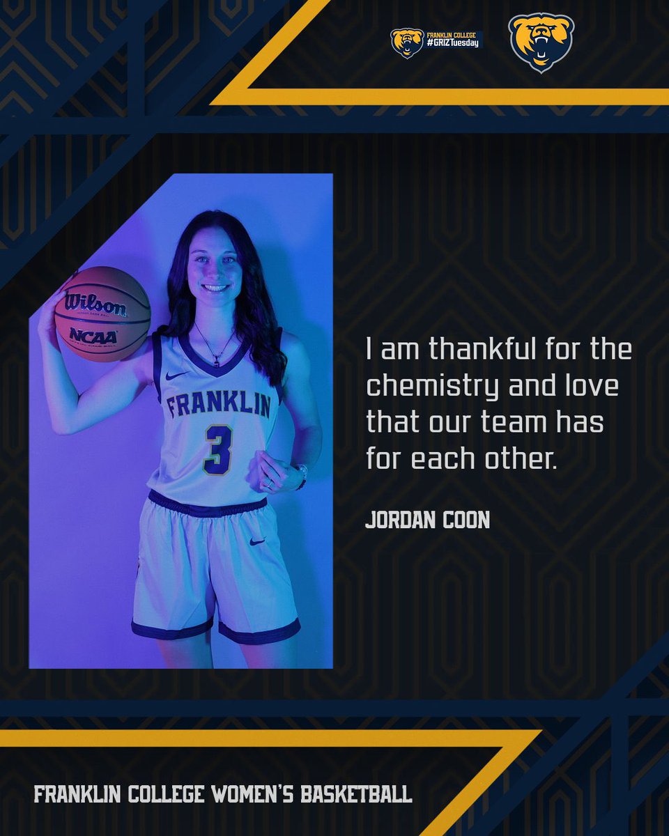 FCGriz_WBB's tweet photo. Happy Thanksgiving from our family to yours! 

So much to be thankful for. Check out what Junior @jkcoon03 and sophomore @BrileyMunchel are thankful for 💙 https://t.co/cb2R8nc7C3