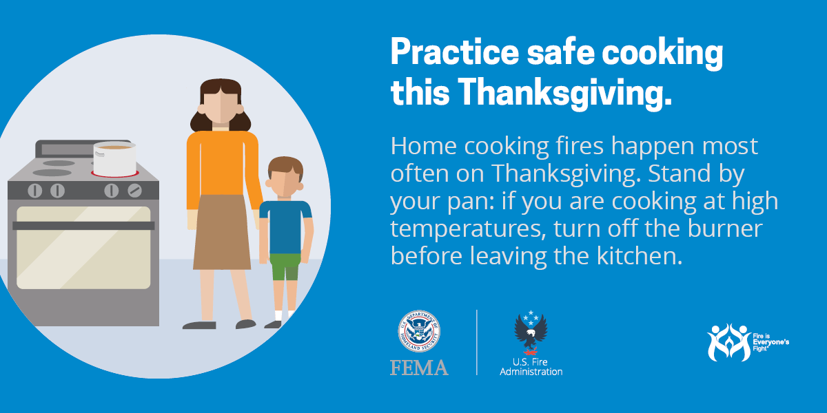 Thanksgiving is the leading day of the year for home fires involving cooking equipment. This <a href="/usfire/">U.S. Fire (USFA)</a> infographic offers insights on Thanksgiving kitchen and cooking safety and how to keep homes and guests safer during the holiday.