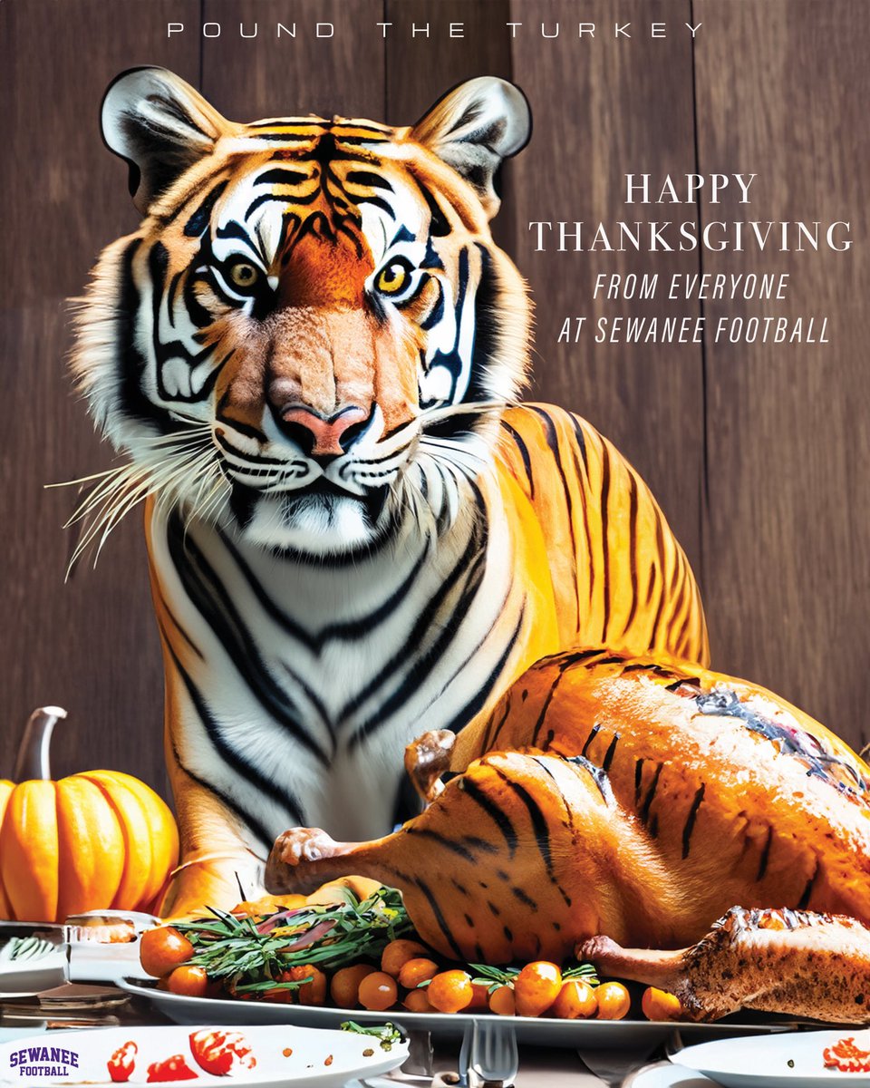 Happy Thanksgiving from the Sewanee Football family to yours 
——————
#PoundTheRock🪨🔨
#YSR