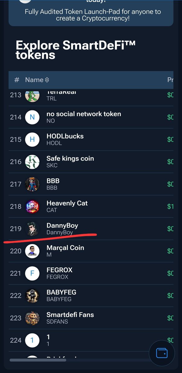 What a difference a couple of days make!! #DannyBoy moving up 210 places on the smartdefi.com platform into the top ten! Sitting in good company 😎

#SmartDeFi is the Future.

Check #DannyBoy out here. We've not even started yet! 
smartdefi.com/bsc/token/0x15…
