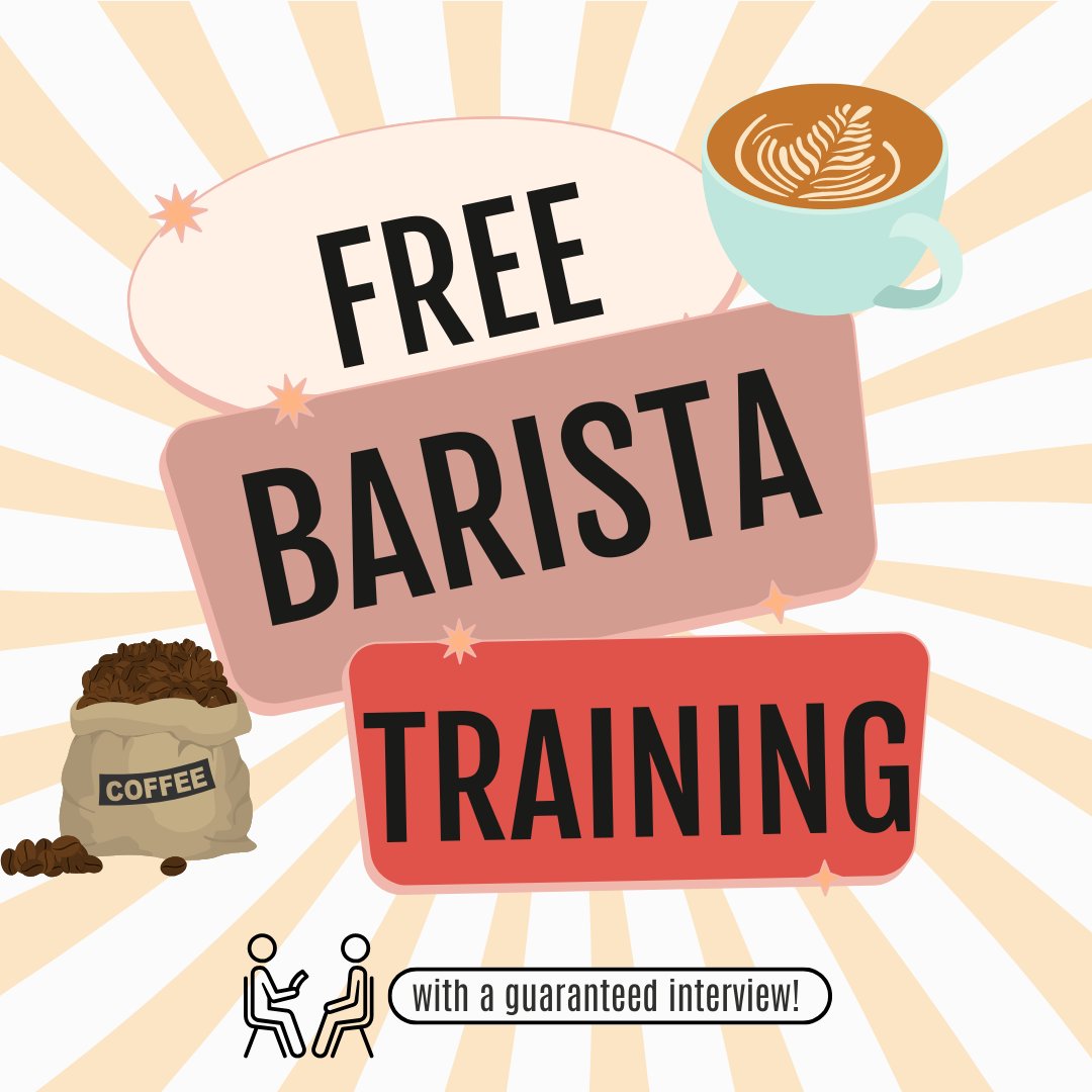 ☕ If you're unemployed and looking for a new opportunity, our FREE Barista Training Course is here to help you grind your way to success! 💪✨ Don’t wait—your next chapter starts here. 🚀 #BaristaTraining #FreshStart #NewOpportunities

Click here - bit.ly/4eQ4Qt2