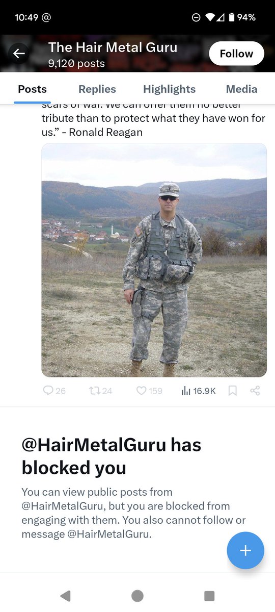 This warrior of FREE SPEECH has blocked me.  What a fuckin hypocrite!