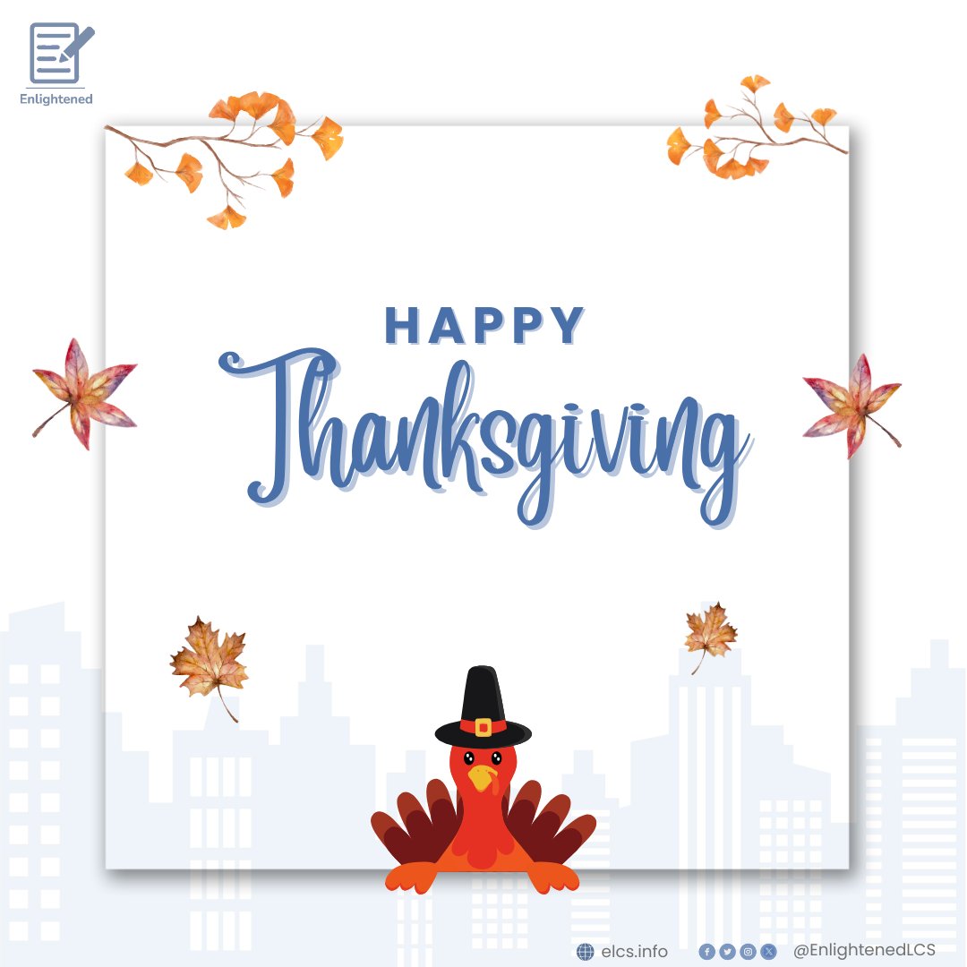 Enlightenedlcs's tweet image. HAPPY THANKSGIVING FROM ENLIGHTENED!

This Thanksgiving, let’s toast to career upgrades! Ready to land interviews faster than ‘pass the gravy&apos;?
#HappyThanksgiving #Thanksgiving #Careers #JobSearch