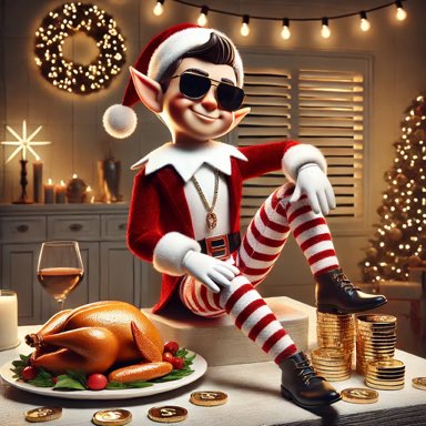 shelfelfcoin's tweet photo. โJust a chill elf on a shelf stacking $SHELFELF coins, eating turkey, and vibing. No pressure, just holiday gains. ๐๐ช๐ #ShelfElf #CryptoVibesโ #Solana #memecoin #Thanksgiving https://t.co/2JHO0WTEnq