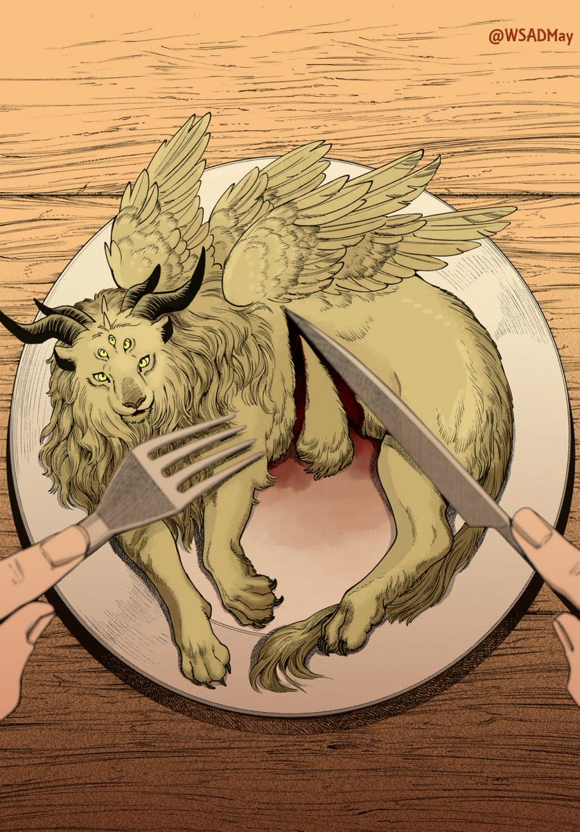 WSADMay's tweet photo. Winged Lion [Dungeon Meshi Ch. 89 Manga Coloring] #manga #mangacoloring #dungeonmeshi #deliciousindungeon #ryokokui https://t.co/eR2Qv7Gd6R
