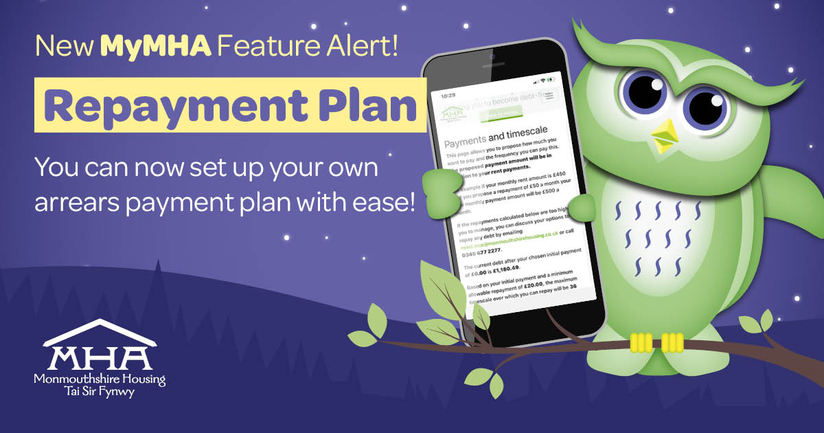 Time to announce another new feature! 🤓 If you are in arrears, you can now request a repayment plan to reduce your arrears in a way that fits your budget, using the MyMHA app.

#FinancialWellbeing #Budgeting