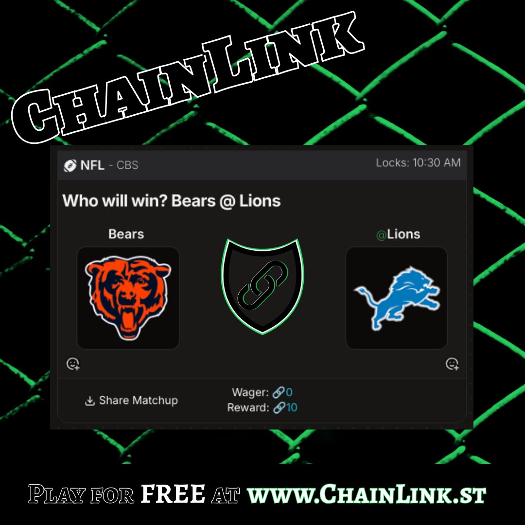 Thanksgiving football on ChainLink!!! Bring your turkey and let's get weird in the NFC North!