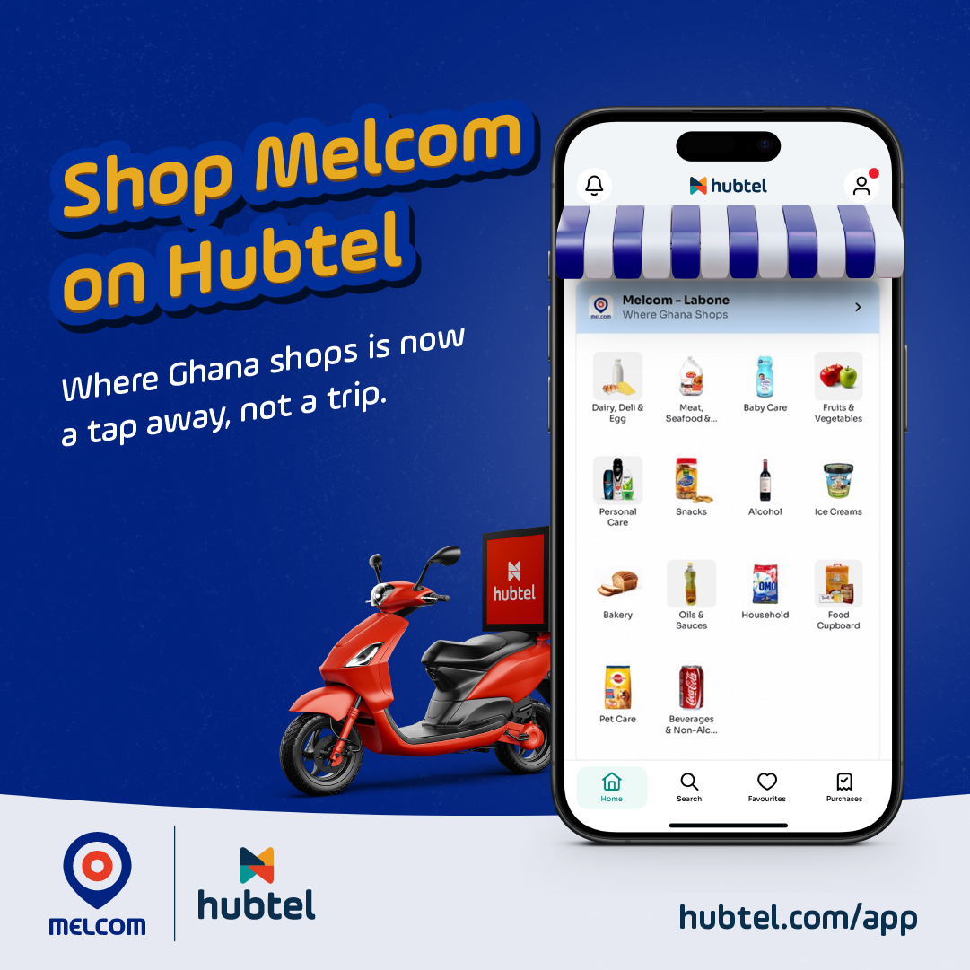 Skip the long queues!🛒 Shop Melcom on Hubtel.

We deliver your everyday essentials in no time straight to your doorstep.