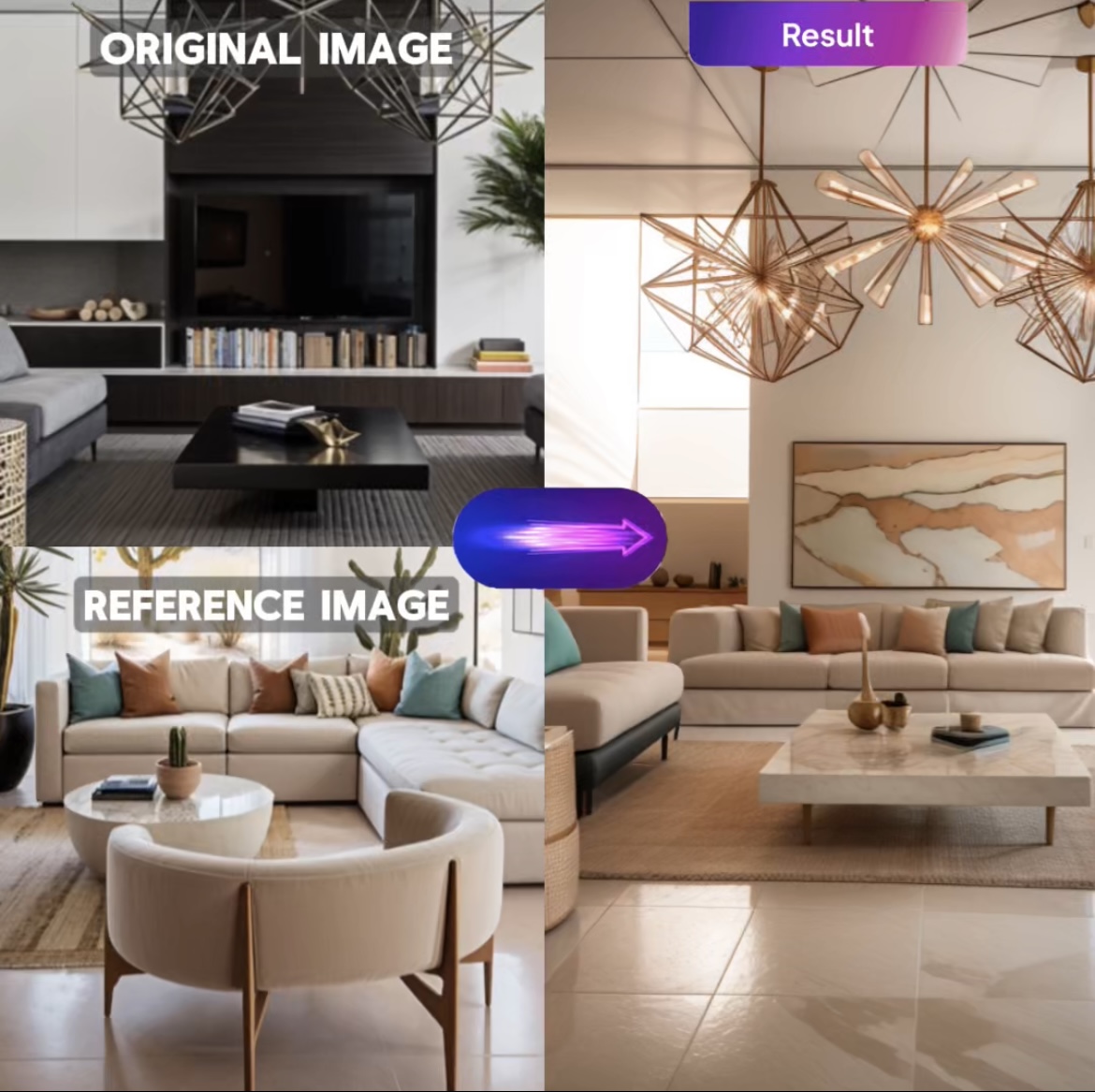 homedesignsai's tweet image. Bring your ideas to life with the Design Transfer Tool from HomeDesigns.ai! ✨ Upload your favorite inspiration, and watch as it transforms your space into a custom design tailored just for you. 🏡💡 #HomeDesignsAI #DesignMadeEasy #DreamHome