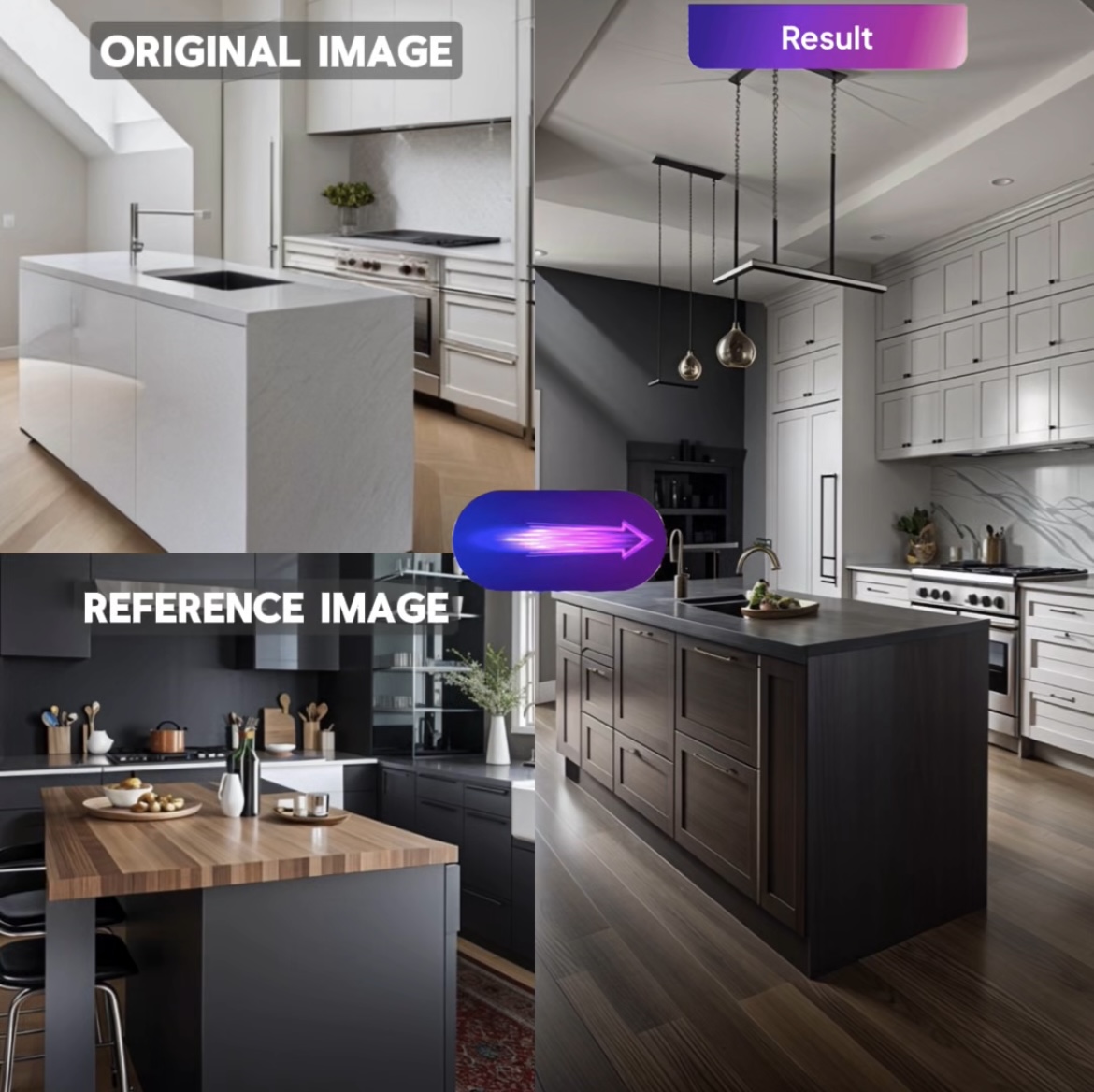 homedesignsai's tweet image. Bring your ideas to life with the Design Transfer Tool from HomeDesigns.ai! ✨ Upload your favorite inspiration, and watch as it transforms your space into a custom design tailored just for you. 🏡💡 #HomeDesignsAI #DesignMadeEasy #DreamHome