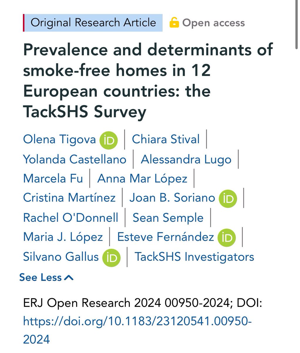 Esteve Fernández (@stvfdz) on Twitter photo Here it is the link to the paper:
publications.ersnet.org/content/erjor/…
<a href="/TackshsProject/">TackSHS Project</a> <a href="/TobControlUnit/">Tobacco Control Unit (ICO-IDIBELL)</a> <a href="/ICO_oncologia/">Institut Català d'Oncologia</a> <a href="/idibell_cat/">IDIBELL</a> <a href="/CIBERES/">CIBERES</a> <a href="/CIBER_ISCIII/">CIBER ISCIII</a> @salutpublicabcn <a href="/MarioNegriIRCCS/">Istituto Mario Negri</a>
<a href="/StirUni/">University of Stirling</a>
<a href="/ERSpublications/">ERS publications</a> <a href="/EuroRespSoc/">ERS</a> <a href="/EuropeanLung/">European Lung Foundation</a> <a href="/HorizonEU/">Horizon Europe 🇪🇺</a> <a href="/jatc2_/">Joint Action on Tobacco Control 2</a> <a href="/EU_HaDEA/">HaDEA</a> Here it is the link to the paper:
publications.ersnet.org/content/erjor/…
<a href="/TackshsProject/">TackSHS Project</a> <a href="/TobControlUnit/">Tobacco Control Unit (ICO-IDIBELL)</a> <a href="/ICO_oncologia/">Institut Català d'Oncologia</a> <a href="/idibell_cat/">IDIBELL</a> <a href="/CIBERES/">CIBERES</a> <a href="/CIBER_ISCIII/">CIBER ISCIII</a> @salutpublicabcn <a href="/MarioNegriIRCCS/">Istituto Mario Negri</a>
<a href="/StirUni/">University of Stirling</a>
<a href="/ERSpublications/">ERS publications</a> <a href="/EuroRespSoc/">ERS</a> <a href="/EuropeanLung/">European Lung Foundation</a> <a href="/HorizonEU/">Horizon Europe 🇪🇺</a> <a href="/jatc2_/">Joint Action on Tobacco Control 2</a> <a href="/EU_HaDEA/">HaDEA</a>