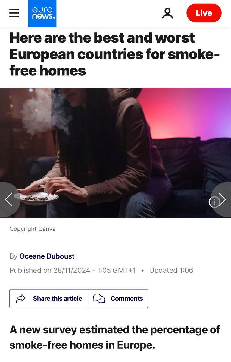 Esteve Fernández (@stvfdz) on Twitter photo Thrilled to share the amazing work by <a href="/TigOlena/">Olena Tigova</a>, <a href="/TobControlUnit/">Tobacco Control Unit (ICO-IDIBELL)</a>, <a href="/MarioNegriIRCCS/">Istituto Mario Negri</a>, @salutpublicabcn, and the terrific <a href="/TackshsProject/">TackSHS Project</a> team! Together, we're taking steps to promote smoke-free homes across Europe. Let’s go!
Our research in <a href="/euronews/">euronews</a>:
euronews.com/health/2024/11… Thrilled to share the amazing work by <a href="/TigOlena/">Olena Tigova</a>, <a href="/TobControlUnit/">Tobacco Control Unit (ICO-IDIBELL)</a>, <a href="/MarioNegriIRCCS/">Istituto Mario Negri</a>, @salutpublicabcn, and the terrific <a href="/TackshsProject/">TackSHS Project</a> team! Together, we're taking steps to promote smoke-free homes across Europe. Let’s go!
Our research in <a href="/euronews/">euronews</a>:
euronews.com/health/2024/11…