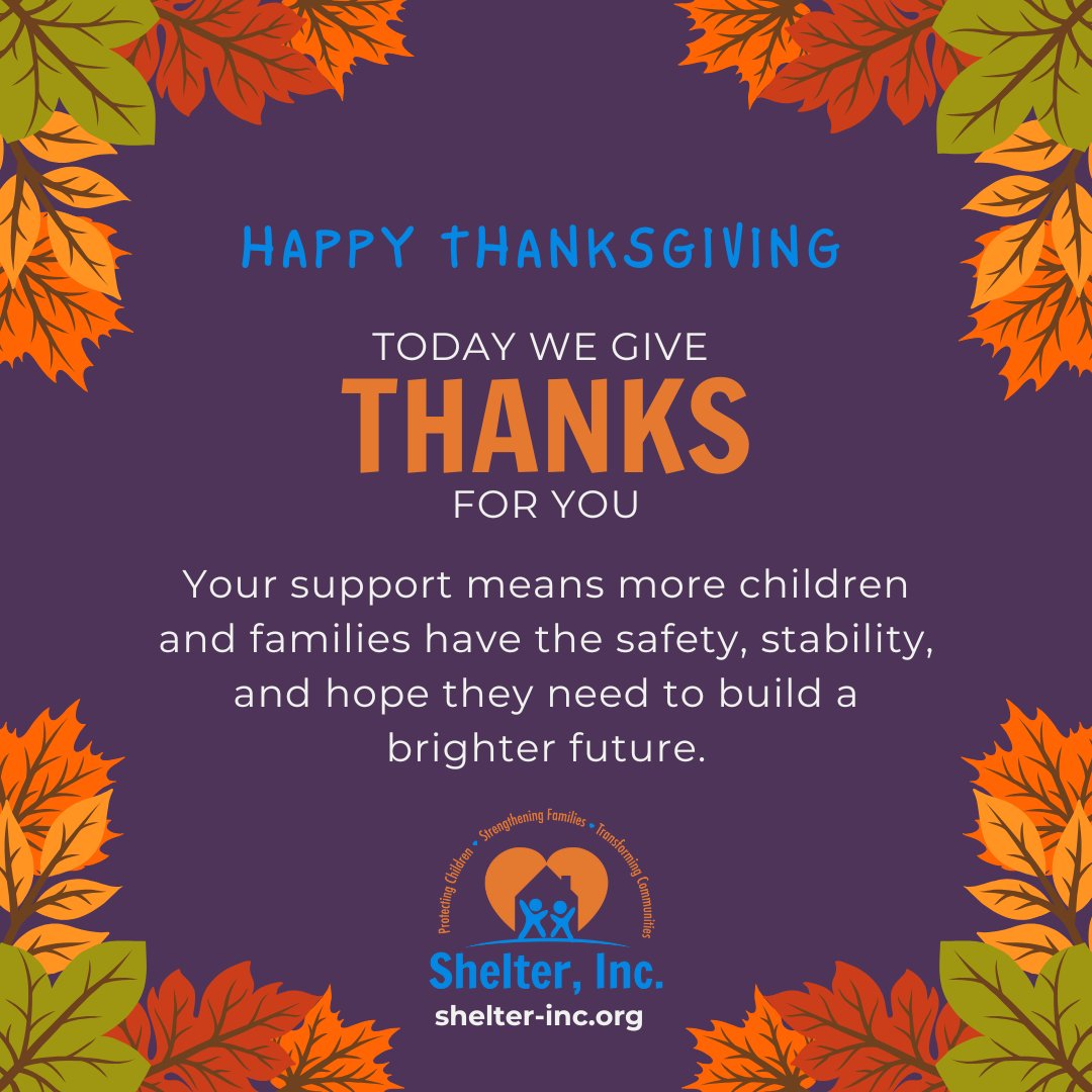Today, we are so grateful for our supporters who make our mission possible so we are able to continue #ProtectingChildren, #StrengtheningFamilies, and #TransformingCommunities. Thank you for giving vulnerable children the chance for a brighter future. Happy Thanksgiving!