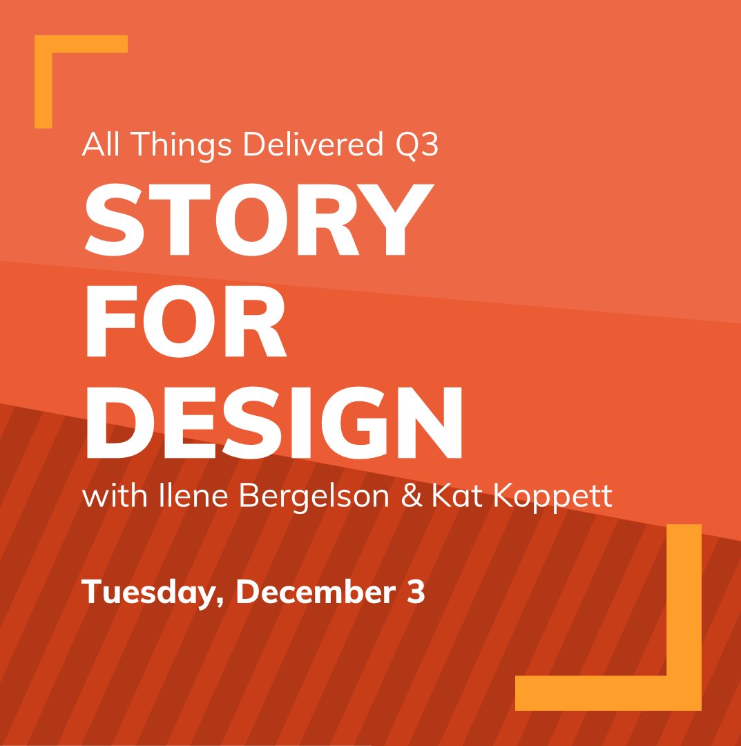 Storytelling helps us connect, engage, and lead. Join us for an interactive session with Kat Koppett on December 3 to explore story frameworks, and practical techniques for designers. Hosted by Ilene Bergelson.

Tuesday, December 3 at 1:00pm ET

Register: loom.ly/XG2n0rE