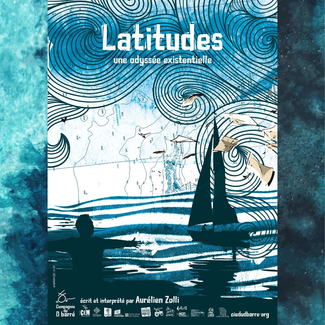 La Cie du d barré, Aurélien Zolli et Joëlle Le Gléau vous présentent l'affiche du spectacle 𝗟𝗮𝘁𝗶𝘁𝘂𝗱𝗲𝘀 ! 🌊

Voguez à nos côtés du 9 au 18 janvier au Théâtre Du Grand Rond - du jeudi au samedi à 21h.
>> Infos grand-rond.org/spectacle/2635
.
<a href="/VisitezToulouse/">Toulouse tourisme</a>