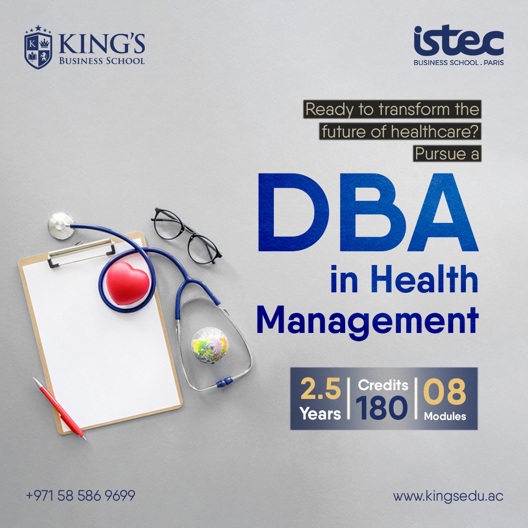 KingsEduUAE's tweet image. Designed for professionals, this program combines cutting-edge research with real-world application, empowering you. Enroll in our DBA in Health Management program.

Contact us today. +971585869699

#DBAHealthManagement #HealthManagement #DBAProgram #kingsbusinessschool