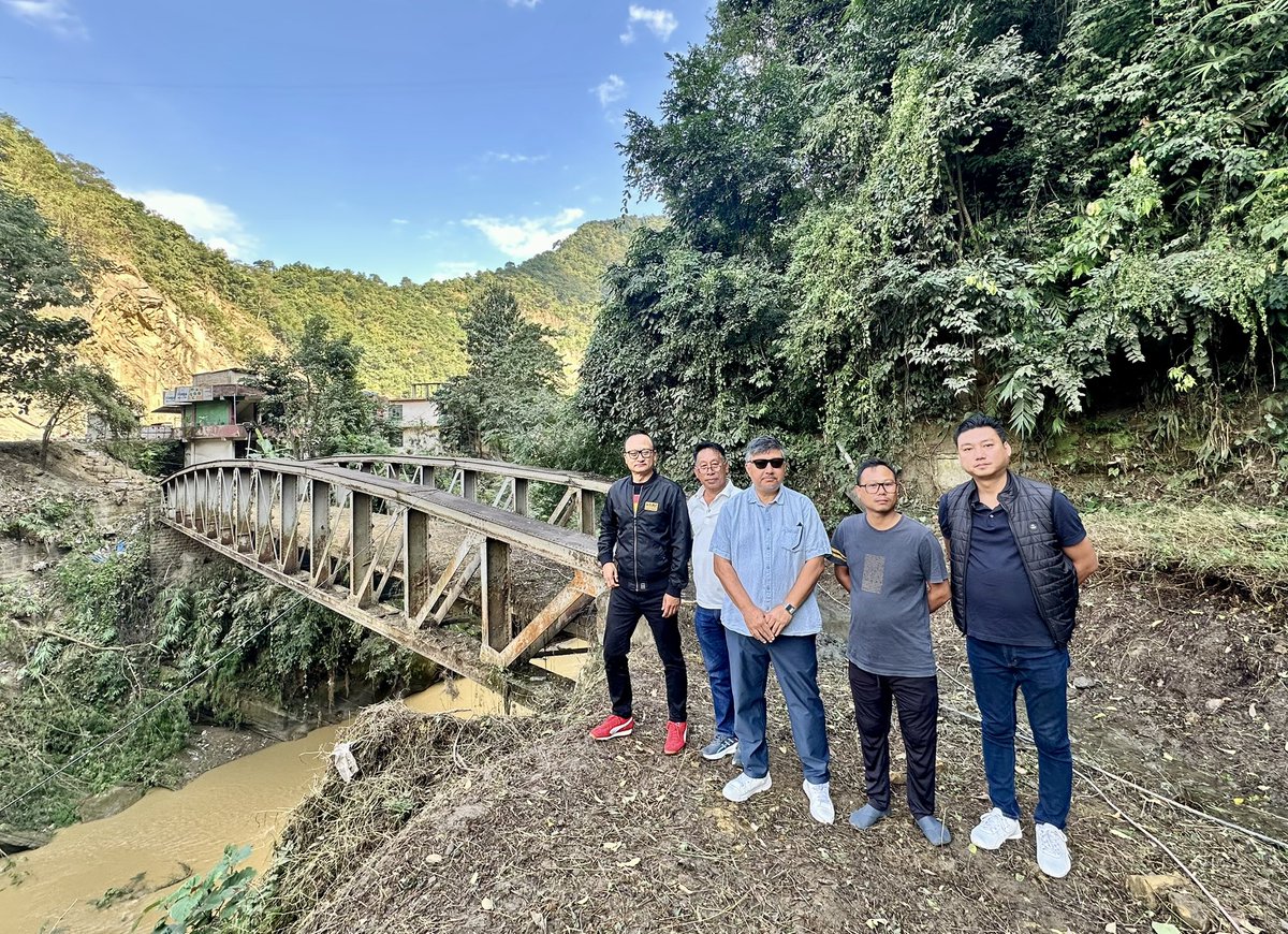 abumetha's tweet photo. Visited the old bridge at Chümoukedima that used to connect to Kohima. Built during the British era and with materials from the UK, this bridge has history written all over it. It connected a very remote part of the world to the rest of the sub-continent and was an important lifeline for the British Empire. 

During the 2nd World War, it ensured movement of logistics and reinforcements, and till the new bridge came, it remained as a lifeline for both the states of Nagaland and Manipur and beyond. It has tremendous tourism and experiential potential and we will all work collectively towards that destination with a strategic and sustainable master-plan.