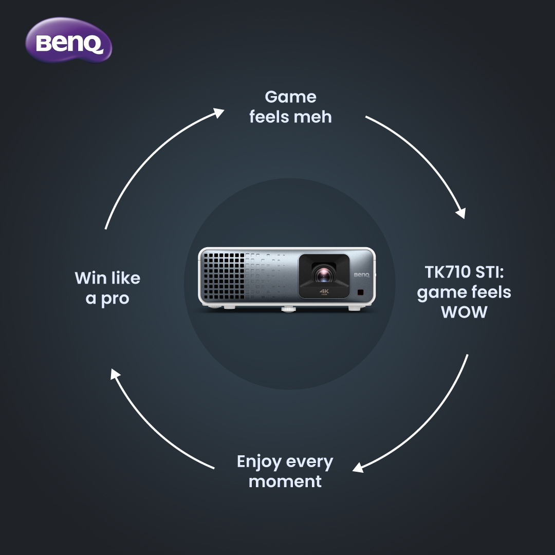 BenQIndia's tweet image. Why settle for a tiny screen when the BenQ TK710STi can turn your living room into a gaming arena. With stunning 4K visuals and super-smooth gameplay, it’s your perfect companion. 
 
#GamingProjector #TK710STi  #4KEntertainment #MovieNight #BigScreenGaming  #laserprojector