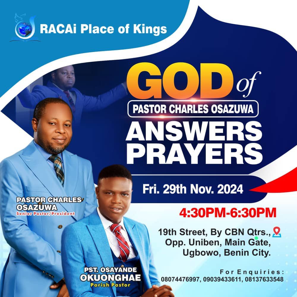 RacaiPok's tweet photo. John.14.14 : If ye shall ask anything in my name, I will do it.``` 

Join us tomorrow FRIDAY as we command everything to work in our favour in the name of JESUS CHRIST who called our dear man of God PASTOR CHARLES OSAZUWA 

Your Testimonies awaits your arrival https://t.co/nJuaCtWsvk