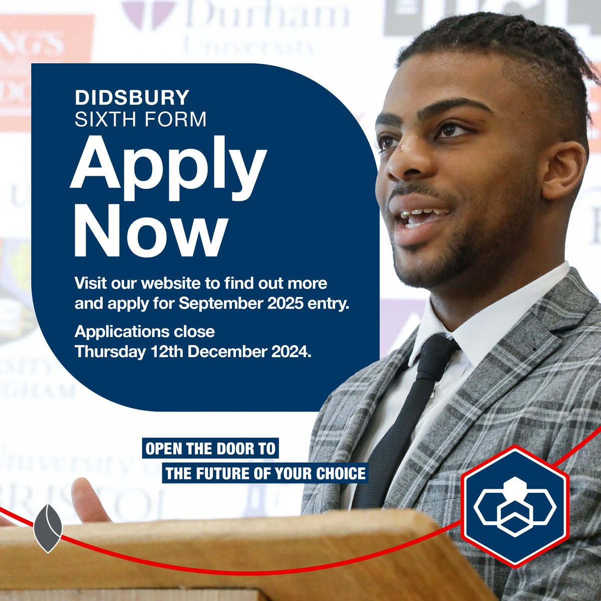 🎓 | Our Commitment to You

At DSF, we have uncompromising standards.
We strive for excellence in all that we do. You will succeed if you commit to your studies, and we will commit to your success in exactly the same way.

Discover more and apply today👇
didsburyhighschool.org.uk/didsbury-sixth…