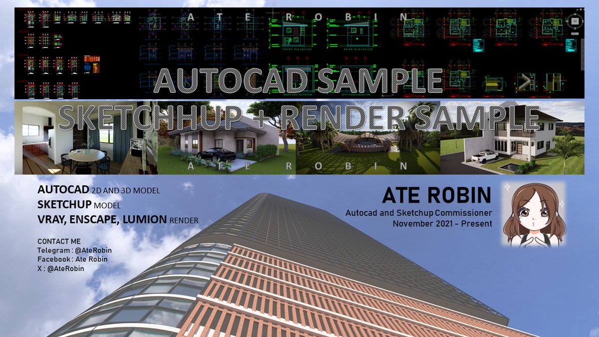 sketchup • autocad • tg ; aterobin 🥳 tweet media