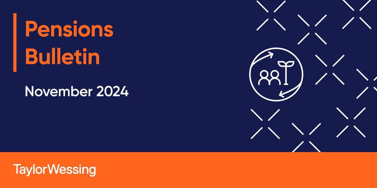TWLawAtWork's tweet photo. Our November 2024 Pensions Bulletin is out now! This edition provides a snapshot of some of the latest pensions developments in bitesize form: https://t.co/lg3rP0ctqx

#Pensions #Employment https://t.co/XL3wZkH1GZ
