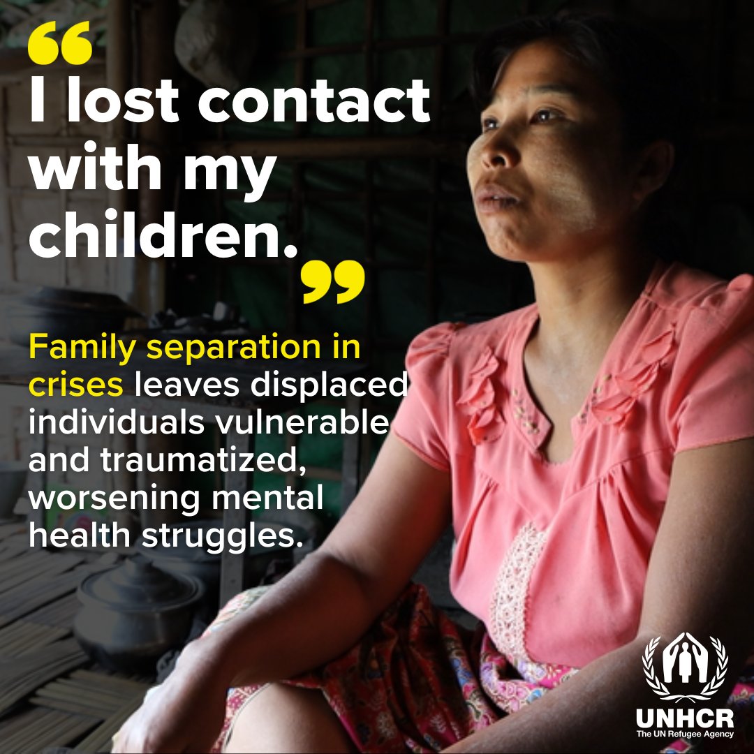 UNHCRMyanmar's tweet photo. For many #Displaced families in Myanmar and worldwide, separation and lack of information of the whereabouts of a loved one is a devastating reality.

UNHCR and its partners are committed to offering essential support to those in need. https://t.co/NY0Po99RCo