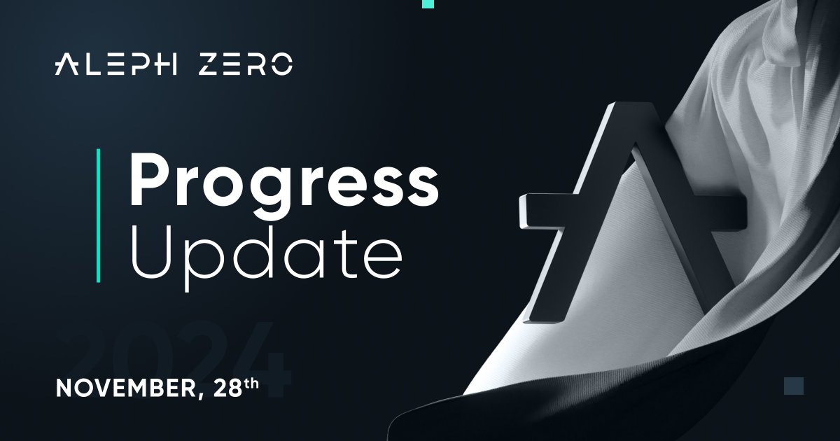 📢 Major Q4 2024 Updates + Strategy Update #3!

🗓️ Strategy Update #3 is today at 12:00 UTC!

Read about the updates on the latest blog article and make sure to join our Strategy Update call!

alephzero.org/blog/aleph-zer…

🔑 Here’s some of our key Q4 milestones so far:

🗳 Governance