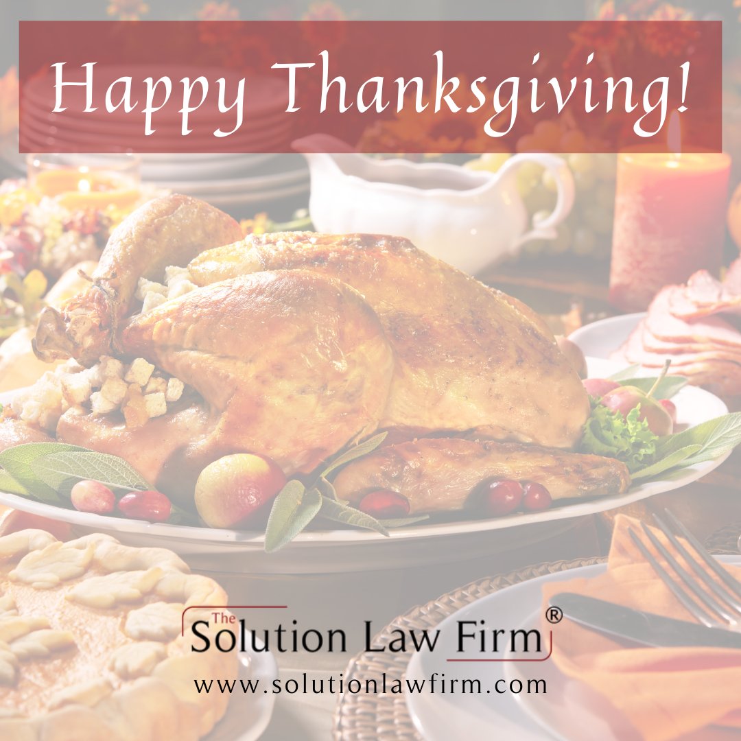 solutionlawfirm's tweet photo. Wishing all of our clients, friends and colleagues a very Happy Thanksgiving!

#thanksgiving #thankful #grateful #gratitude #solutionlawfirm https://t.co/gS7fYpXKMD