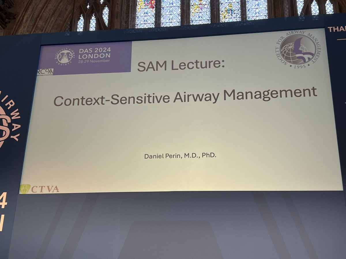 mmalito's tweet photo. SAM Lecture in DAS 2024 London ! Dr. Daniel Perin presented Context-Sensitive in Airway Management! Very interesting insights ! #DAS2024 @ctvaoficial https://t.co/RTHnHl8QNz