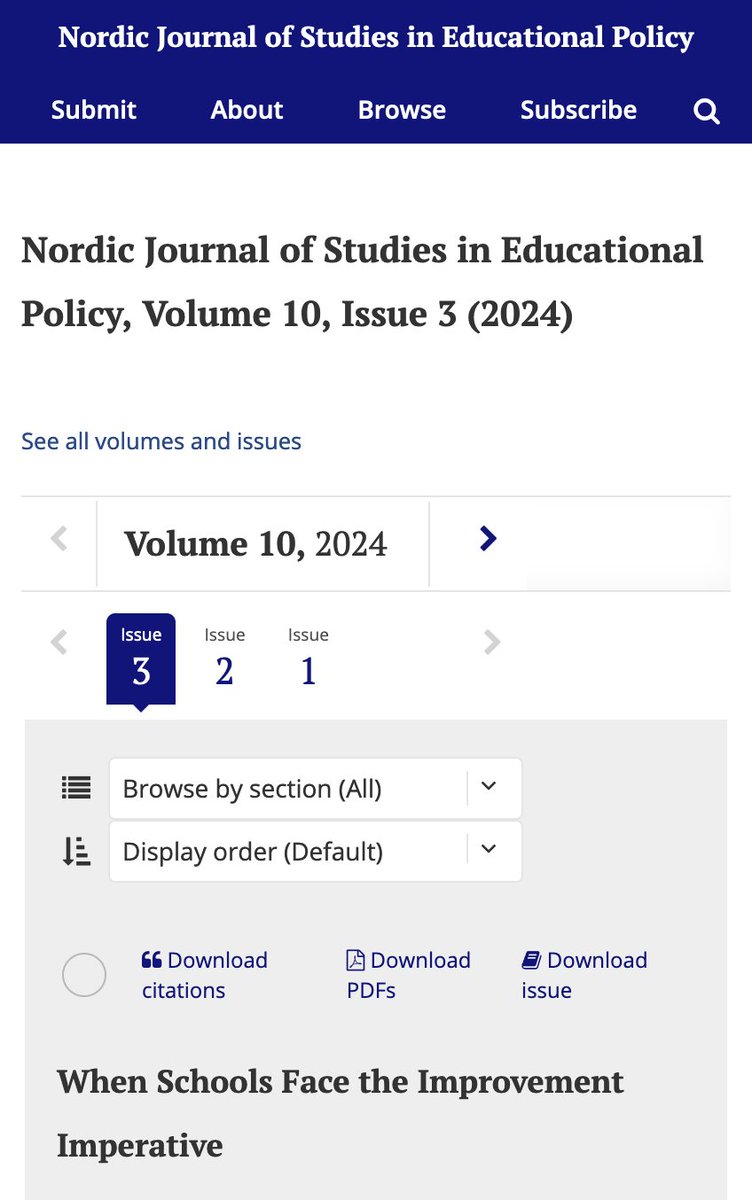 📢Excited to share key insights from a new special issue on School Autonomy with Accountability (SAWA) - a policy model that has driven major educational reforms across countries over recent decades. Take a look at it🧵 #NORDSTEP
tandfonline.com/toc/znst20/10/3