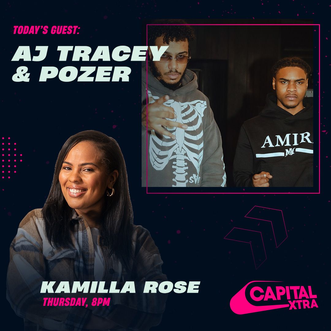 CapitalXTRA's tweet photo. Joining the evening show tonight is @ajtracey and #Pozer to chat about their new track 'Heaterz' 🥶
lock in from 8pm on @globalplayer https://t.co/OdRrAOhEp6