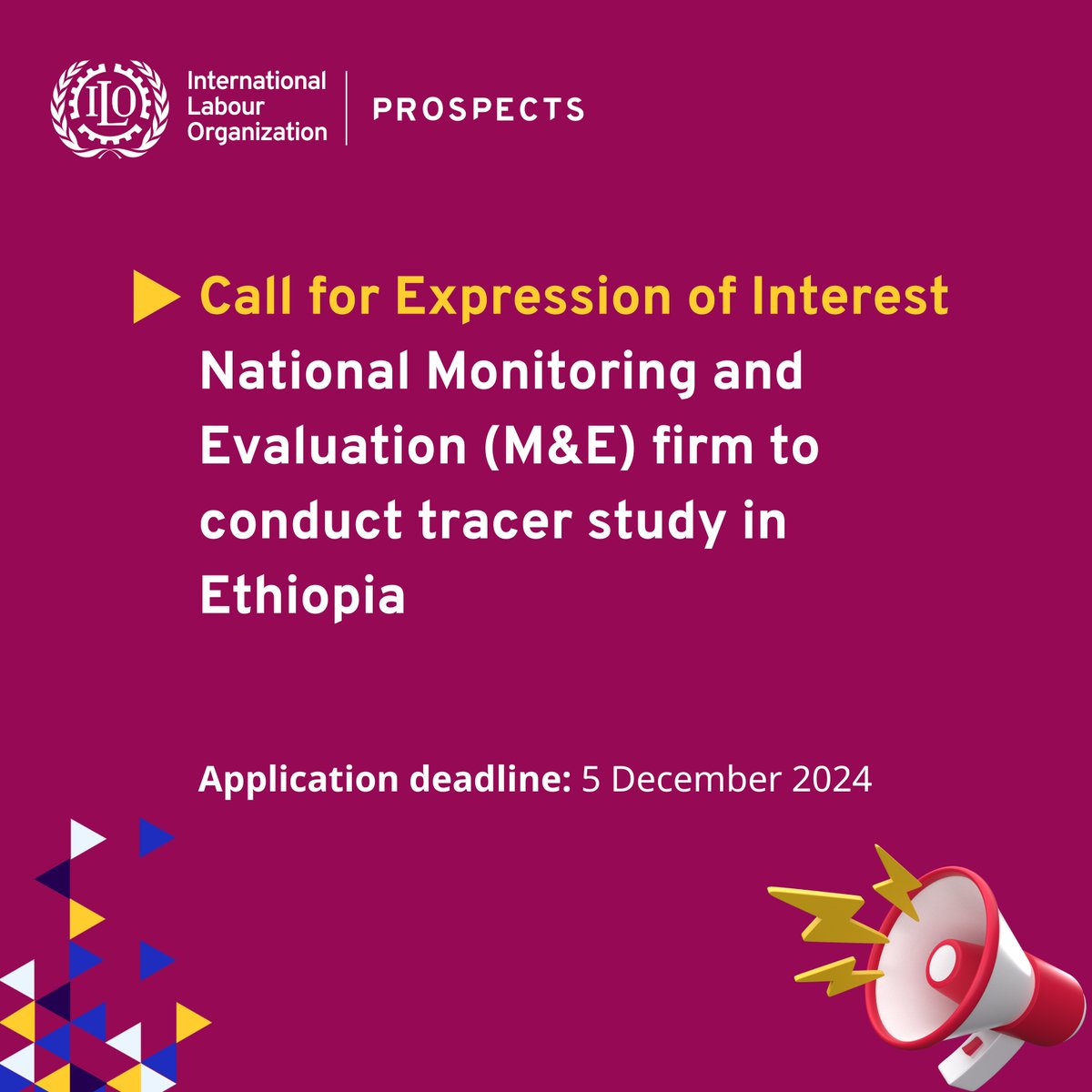 ILO Horn of Africa (@addisilo) on Twitter photo 📢 Call for Expression of Interest
The <a href="/IloProspects/">ILO Prospects</a> in Ethiopia🇪🇹 is seeking a skilled consultant to design a tracer study that will assess the program's impact on its beneficiaries.
Apply: bit.ly/4eLW27H 📢 Call for Expression of Interest
The <a href="/IloProspects/">ILO Prospects</a> in Ethiopia🇪🇹 is seeking a skilled consultant to design a tracer study that will assess the program's impact on its beneficiaries.
Apply: bit.ly/4eLW27H
