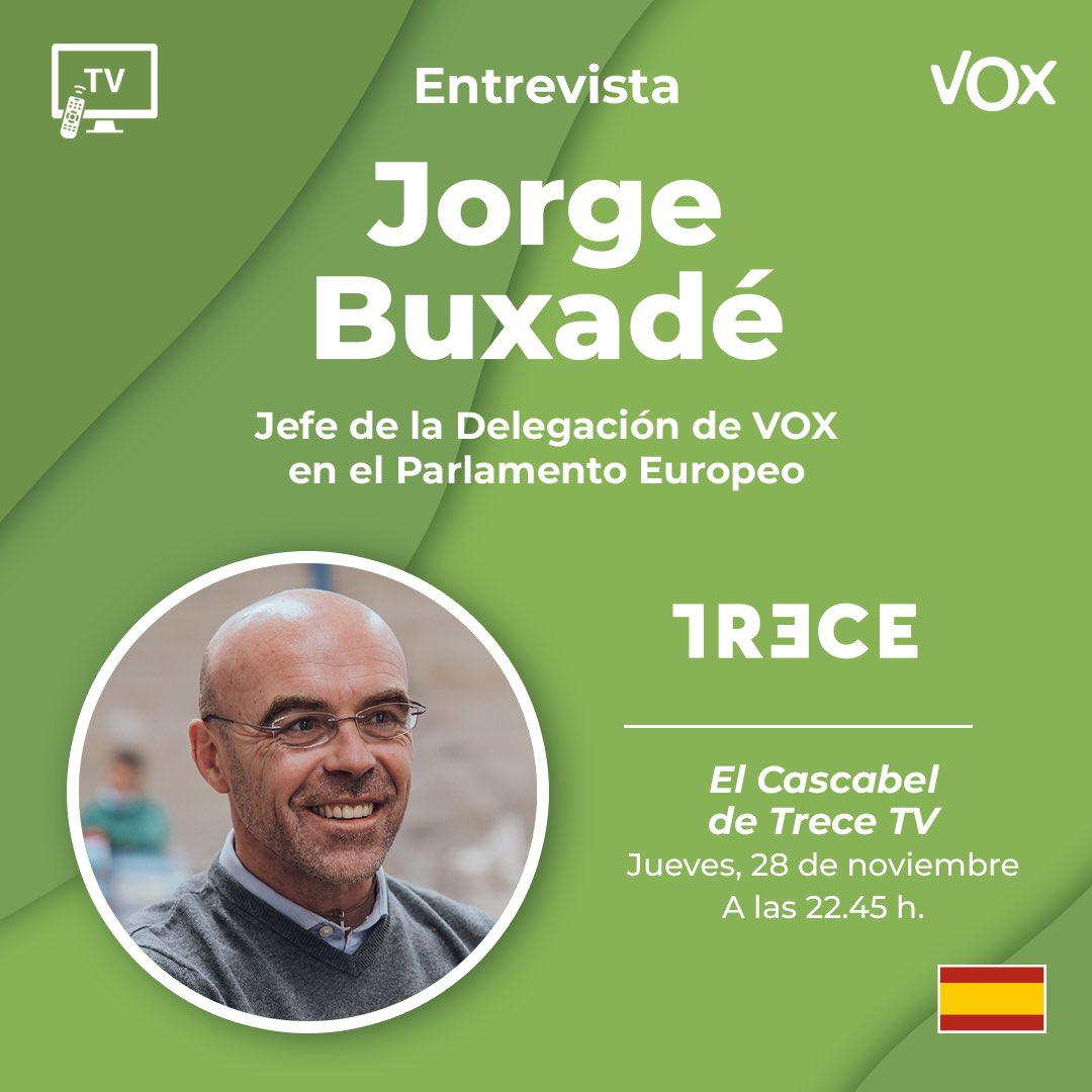 Jorge Buxadé (@jorgebuxade) on Twitter photo Esta noche, de vuelta de Estrasburgo, estaré en <a href="/ElCascabelTRECE/">El Cascabel</a>, a las 22,45. Vibrante actualidad Esta noche, de vuelta de Estrasburgo, estaré en <a href="/ElCascabelTRECE/">El Cascabel</a>, a las 22,45. Vibrante actualidad