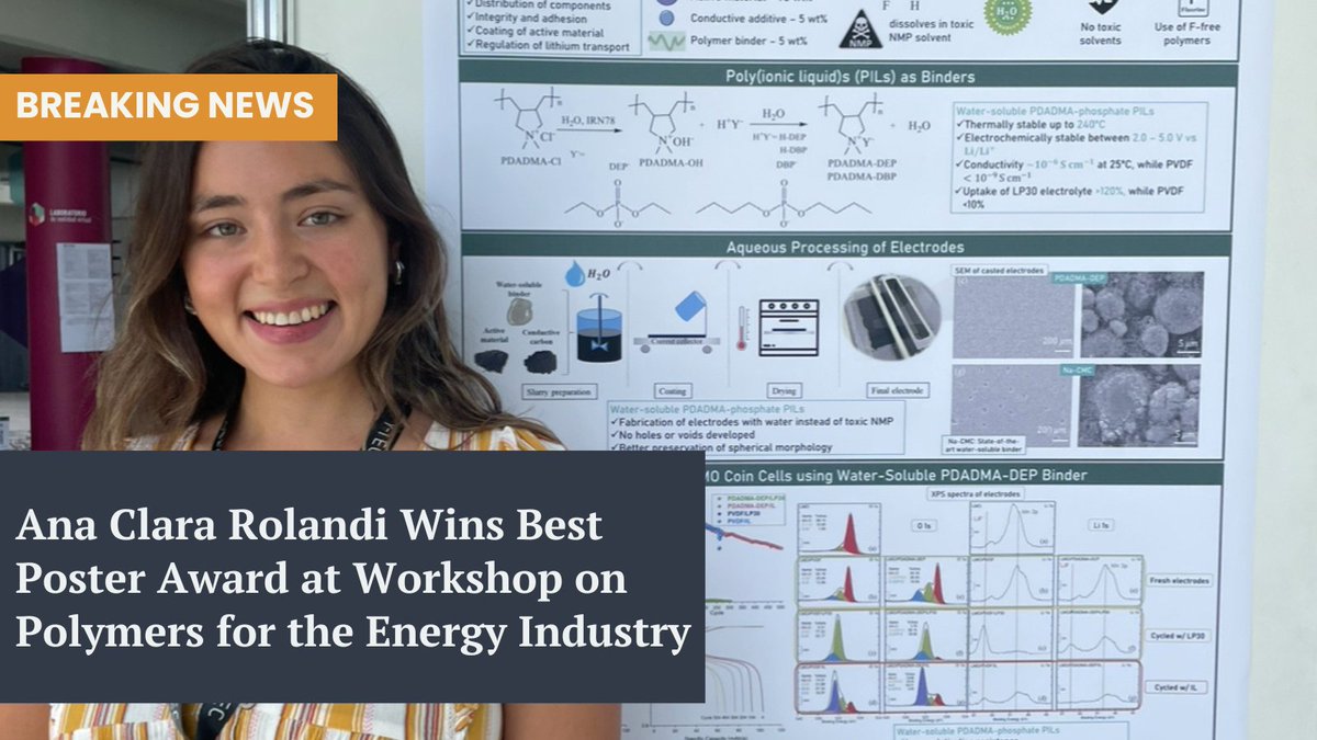 POLYMAT (@polymat_berc) on Twitter photo 🎉 Congrats to <a href="/_anarolandi/">Ana Clara Rolandi</a> , from <a href="/DavidMecerreyes/">Innovative Polymers Group</a> group, for winning Best Poster at the 2nd Workshop on Polymers for the Energy Industry held at YTEC in La Plata, Argentina!
More info: polymat.eu/en/news-event-… 🎉 Congrats to <a href="/_anarolandi/">Ana Clara Rolandi</a> , from <a href="/DavidMecerreyes/">Innovative Polymers Group</a> group, for winning Best Poster at the 2nd Workshop on Polymers for the Energy Industry held at YTEC in La Plata, Argentina!
More info: polymat.eu/en/news-event-…
