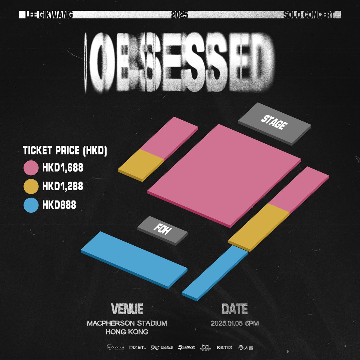kulture210's tweet photo. 2025 LEE GIKWANG SOLO CONCERT [OBSESSED] IN HONG KONG

5th January 2025（Sunday） 6PM
MacPherson Stadium
HKD $1,688 / $1,288 / $888
Ticketing Date：12th December 2024 （Thursday）
KKTIX（https://t.co/cvJhK52kuv）、Damai（https://t.co/uU38VoA1pc） https://t.co/lSRQM4BtzO