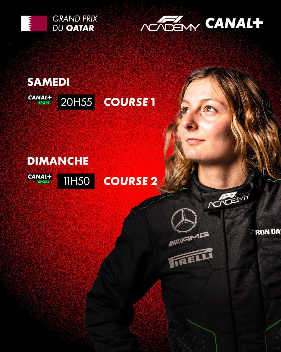 💥ALERTE PROGRAMME💥

De #LasVegas au #Qatar il n'y a qu'un pas (ou presque ! 🥴) et il est donc déjà temps d'attaquer l'avant-dernière étape de cette saison 2024 ! 🥲

#F1, #F2 et #F1Academy au programme de ce week-end SPRINT sur les Antennes <a href="/canalplus/">CANAL+</a> !! 🇶🇦🏎️🏁